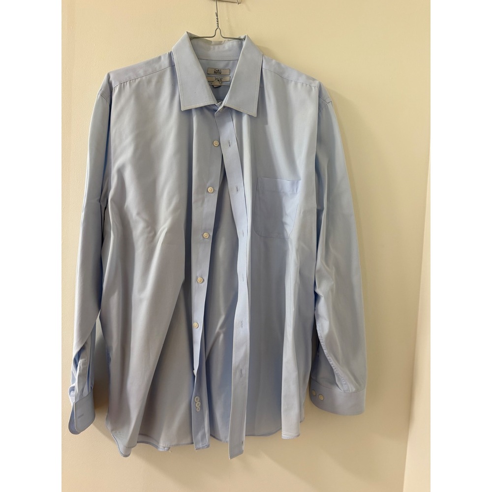 Croft & Barrow Dress Shirt Mens 18.5 36/37 Light Blue Good Easy Care Classic Fit